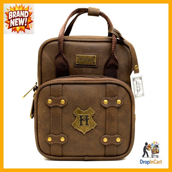 Vegan Leather Crossbody Bag Chic Casual Adjustable Strap Harry Potter Hogwarts